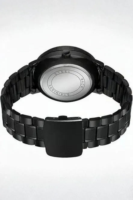 Men’s Luxury Black Metal Watch with Sporty Brake Dial Spinning