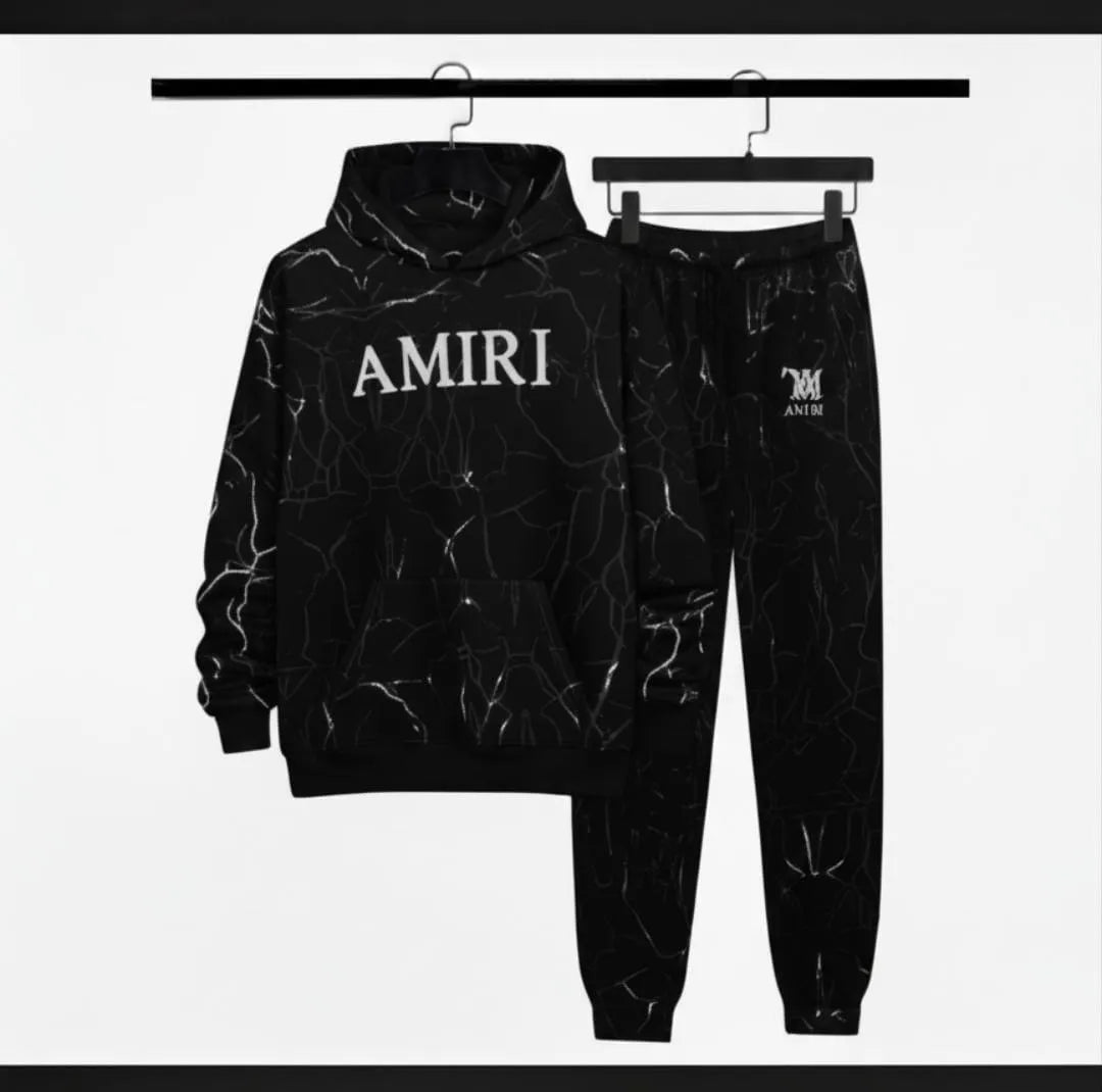 Amiri Men's fleece hoodie tracksuit sublimation