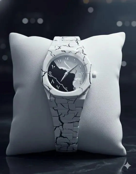 Aura Watch  Black &White Marble Design Tiger