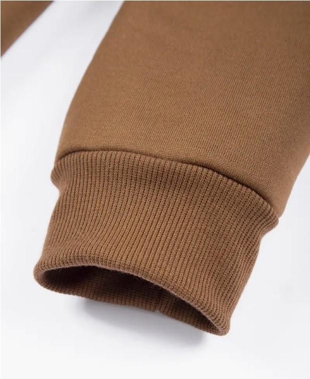 Men's Plain Fleece Zipper Track Suits 2pc (Brown)