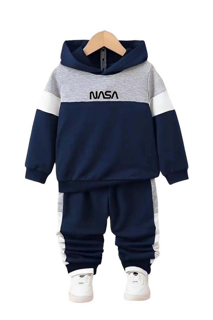 Nasa Fleece hoodie Tracksuit 2pc (Blue & Grey)