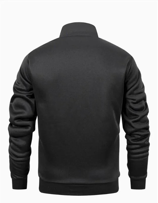 Men's Plain Fleece Zipper Track Suits 2pc (Black)
