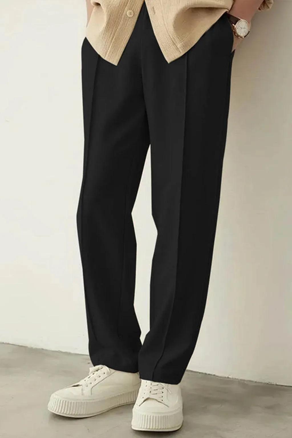 Noir Elegance Relax Fit Trouser Black For Comfort and Style