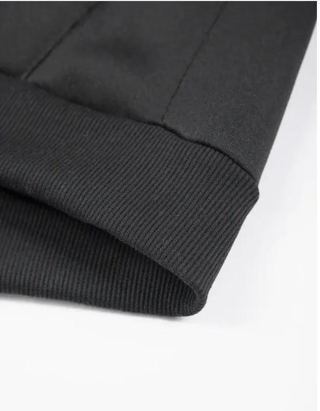 Men's Plain Fleece Zipper Track Suits 2pc (Black)