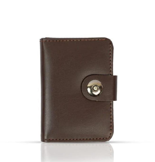 Premium Leather Snap-Closure Card Holder Wallet