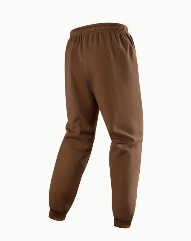 Men's Plain Fleece Zipper Track Suits 2pc (Brown)