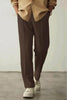 Pleated Straight Fit - Trouser Dark brown