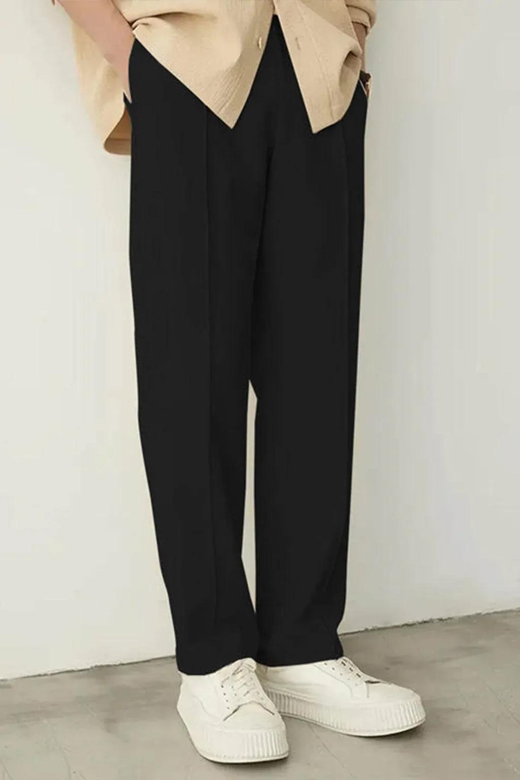 Noir Elegance Relax Fit Trouser Black For Comfort and Style