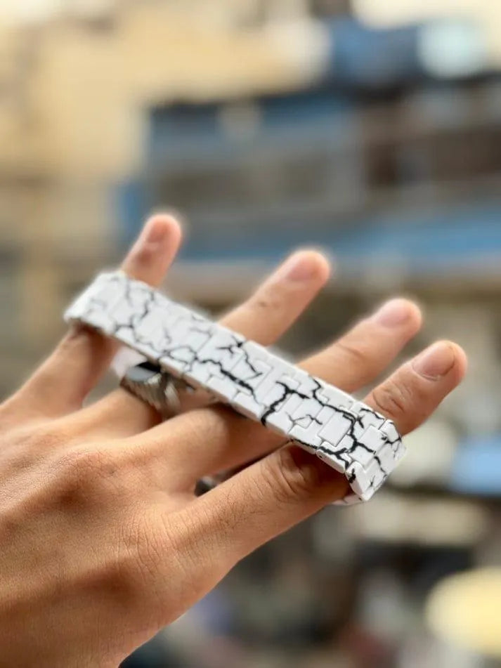 Aura Watch  Black &White Marble Design Tiger